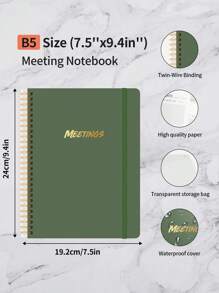 BUBU 1pc Daily Meeting Planner Notebook, B5 Undated Meeting Planner With Summary Notes, Deadlines & Goals, 160 Pages Of Productivity, Ideal For School, Office,Back To School Essential