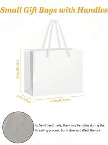 10 pièces Sacs en papier kraft blanc avec anses, sacs cadeaux blancs, sacs cadeaux de couleur unie, mini sacs de shopping portables et petits pour boutique, mariage, fête, baby shower, anniversaire, cadeaux, demoiselles d'honneur, fête des mères, remise des diplômes