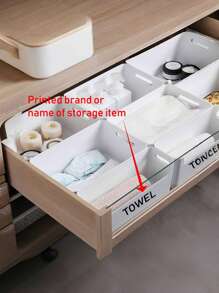 White Compact Drawer, Customizable Logo, Cosmetic Storage Box, Face Mask Box, Large Capacity, Bathroom/Kitchen Storage, Modern Uncover Recessed Drawer, Plastic, Handheld, Organizer