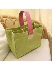 Love Embroidery A Strap Bag Students Go Out Handbag Handbag Korean Version Of Simple Canvas Handbag