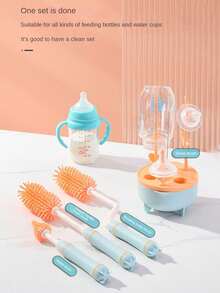 Szczotka do butelek z nylonu, szczotka do smoczków, wielofunkcyjna szczotka do czyszczenia kubków z długim uchwytem i obrotem o 360 stopni do czyszczenia butelek, kubków, termosów (losowy kolor)