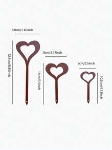 A Set Of 3 Classic Metal Heart-Shaped Garden Stakes, Weathered Rural Style, Christmas Outdoor Decoration, Nature And Outdoor Themes, Floor Mounted Courtyard Decorations, No Electricity Or Batteries Required