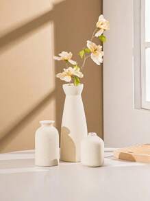 1 Stück beige Keramikvase, dekorative moderne Vase für Zuhause, Dekovase, Pampasgras Vase, Trockenblumen Vase, Wohnzimmer Mittelpunkt Dekoration. Imitierte Trockenblumen dekorative Vase, künstlerische Vase für Blumenarrangements