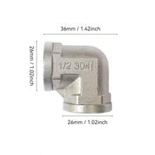 1/2/Pcs 304 Stainless Steel G1/2 Interface Internal & External Thread Elbow, 90 Degree Internal & External Thread Elbow, Reducing Elbow, Plumbing Fittings, Stainless Steel Fittings For Home, Industry, Automobile And Garden Quick Connect Adapters