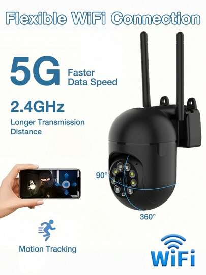 GENAI 1/2/ 1080p HD Slimme Home Camera All Weather Night Vision, Pan/Tilt/Zoom, Bidirectional Audio, Pet Monitor Movement Alerts Wireless Indoor/Outdoor Security view 5