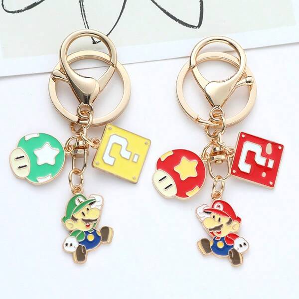 SuperMario 1 Stück Schlüsselanhänger Anhänger, Paar Rucksack Hängeaccessoires, DIY Accessoires, Taschenanhänger, süßer Auto-Schlüsselanhänger