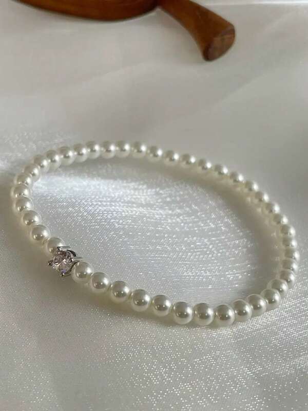 Pulsera de perlas de plata de ley 925, elegante, pura y dulce, minimalista y versátil, lujosa