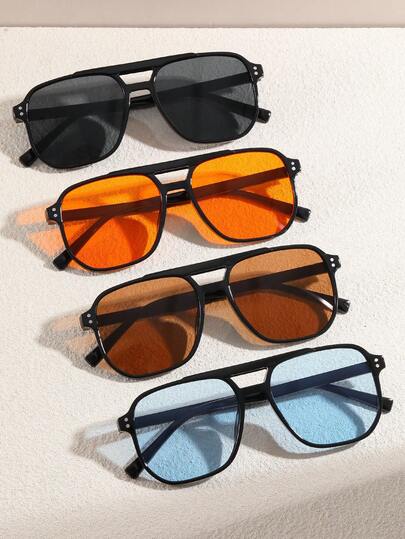 4pcs Classic Retro Summer Beach Casual Fashion Fashion Glasses For Men Suitable For Outdoor Street Shades Accessories For Summer Beach Vacation,Outdoor,Travel Back To School Fashionable Preppy School Look