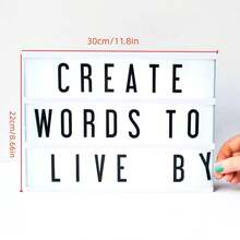 1pc Illuminated LED Light Box, Black LED Letter Light Box For Home Theatre, DIY Word Combination, Family Activities, Home Decor Lighting, Alien/Rabbit Neon Light For Girl Bedroom - White - View 23