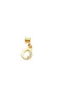 1pc Diamond Encrusted 26 English Letter Charm, Suitable For Silicone Watch Band Decoration