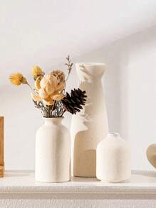 1 Stück beige Keramikvase, dekorative moderne Vase für Zuhause, Dekovase, Pampasgras Vase, Trockenblumen Vase, Wohnzimmer Mittelpunkt Dekoration. Imitierte Trockenblumen dekorative Vase, künstlerische Vase für Blumenarrangements