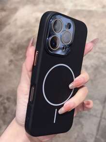 Luxury Soft Silicone Magnetic Wireless Charge Case Compatible With IPhone 16 15 14 13 Pro Max Magnetic Lens Pretection Back Cover