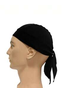 1pc Men's Solid Color Flat Binded Headband Cap