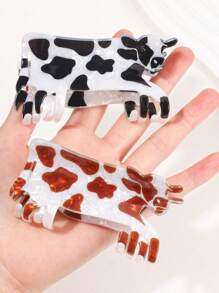 1 Stück süßer Cartoon Kuh Haarclip, themenbasierter mittelgroßer Haaraccessoire, geeignet für täglichen Gebrauch von Jugendlichen und Erwachsenen, perfektes modisches Geschenk Haaraccessoire Schönheits-Haarklammer Boho-Stil Haarklammer