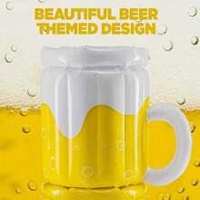 1pc Inflatable Beer Cup Cooler - Portable Large Capacity Cooler, Suitable For Pool, Beach Party | Durable PVC Material, Must-Have For Summer Outdoor, No Electricity Needed, Portable Inflatable Cooler, Pool Accessories, Beer Themed Design, Easy To Inflate And Install - View 8