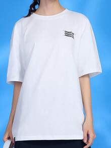 CAMEL CROWN Camiseta de cuello redondo para mujer, top deportivo casual de manga corta de secado rápido para pareja, de corte holgado