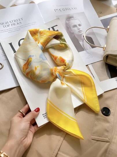 1 件女士优雅复古方形头巾，新款春夏头带，女士头巾，领带包，头带非常适合装扮您的外观