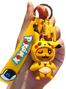 pokemon 1pc Creative Lottery Machine Keychain: Miniature Stress Relief Toy, Backpack Pendant Gift, Cartoon PVC Soft Rubber Car Bag Key Chain, Christmas Ornament