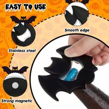 1pc Creative Cartoon Bat Shape Refrigerator Magnet Bottle Opener, The Strong Magnetism On The Back Can Absorb The Refrigerator And Iron Cabinet, The Size Is Ergonomic, Easy To Open The Bottle, Creative Kitchen Supplies, Gifts, Home Decoration, Refrigerator Decoration, Halloween