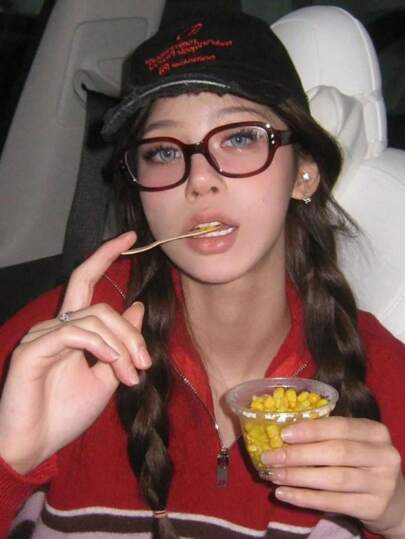 1pc Vintage Red Tortoiseshell Square Plain Eyeglasses Frame, Prescription Glasses For European & American Style Square/Round Faces Women, Elegant