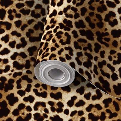 Boho Peel And Stick Wallpaper Leopard Skin Pattern Animal Leather Seamless Design Vinyl Self Adhesive Contact Paper Removable Waterproof Wall Paper For Nursery Room Bathroom Shelves Cabinet Renter Friendly Walls Decor