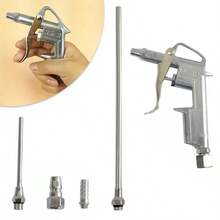 Air Blow Duster Gun Compressed Line Nozzle Blower Tool Compressor Kit - Silver - View 1