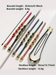 1 Stück neue PU Halskette, elegantes Karabinerverschluss Design, hochwertige Geschenkidee, geeignet für den täglichen Gebrauch