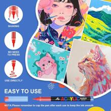 72/120/168 Colors Acrylic Paint Pens, Soft Brush Tip Acrylic Paint Markers,Quick-Drying Waterproof Acrylic Markers For Canvas, Rock Painting, Wood, Stone, Glass, Ceramic, Fabric Painting, DIY Crafts, School Supplies,Back To School