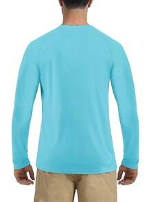 Boladeci Men's UPF 50 Sun Protection UV SPF Shirts Long Sleeve Lightweight Quick Dry Swim T-Shirts Rash Guard - Ice Blue - View 6