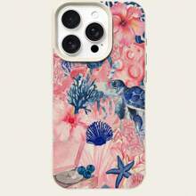 1pc Colorful Turtle, Flower, Coral Pattern TPU Material Phone Case Fits // Phones