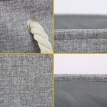 Collapsible Fabric Storage Bins Basket Toys Towels Storage Container - gray+l - View 6