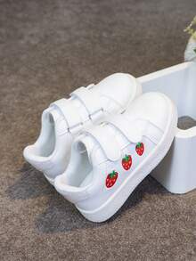 1 đôi giày thể thao vải bố unisex, thoải mái, thoáng khí, thêu hình hoạt hình, giày đế bằng cho học sinh, giày chạy bộ thời trang, dễ thương, năng động. - trắng - Xem 11