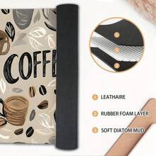 1pc Coffee Machine Absorbent Drip Mat, 5mm Thick Square Silica Gel Drying Pad, Quick Drying Protective Dish Drying Mat, Suitable For Washing Machine, Dryer, Kitchen And Bathroom, Modern Practical Pad, Absorb Grey Water, Ideal Gift, Washing Machine Dust Cover, Bedside Cabinet, Refrigerator, Countertop Mat, Multi-Purpose Washing Machine Top Cover Mat