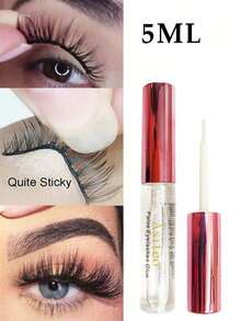 Asiteo 1pc 5ml Transparent Eyelash Glue, Waterproof & Long-Lasting Eyelash Adhesive For Makeup Faux Mink Lashes - Clear - View 7