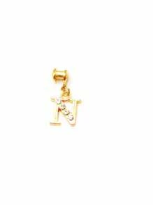 1pc Diamond Encrusted 26 English Letter Charm, Suitable For Silicone Watch Band Decoration