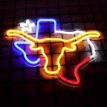 1 pezzo Insegna al neon a forma di testa di longhorn, interfaccia USB, luci LED regolabili, bacheca in acrilico, decorazione multicolore per camera da letto, bar, sala giochi, compleanno, vacanze, decorazione da parete, decorazione man cave