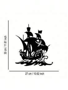 1 pièce Décoration murale en métal élégante et minimaliste d'un bateau de pirate, décoration pour la maison, la chambre à coucher, le salon. Cadeau pour pendaison de crémaillère, fête des pères, anniversaire, mariage, remise de diplôme