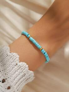 1 件不对称串珠手链，多色树脂材质，时尚复古节日手链，适合女士 - 手鍊 - 查看 24