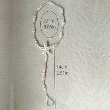 2pcs Pearl Effect Elastic Toe Ring With Rhinestones, Starfish Design Beach Foot Jewelry, Fashion Accessories - Starfish Single Braided Anklet - View 4