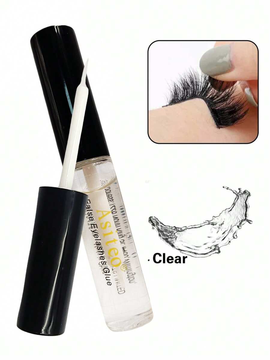 Asiteo 1 Stück 5ml transparenter Wimpernkleber, wasserfester Kunstmink Wimpernkleber, Make-up Wimpernkleber