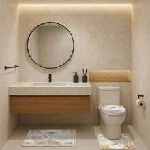 1/4 pièces Ensemble de rideau de douche de salle de bain thème élégant cygne et fleur dorée, incluant tapis de bain, tapis de toilette en U, couvercle de toilette, rideau de douche imperméable, rideau , rideau de séparation de salle de bain moderne, sans perçage, polyester, lavable en machine Retour à l'école
