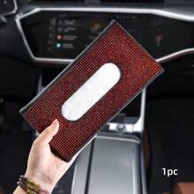2pcs/1pc Shiny Sun Visor Tissue Box, 7 Color Options Car Sun Visor Tissue Holder, Modern Car Backseat UV Protection Storage, Seat Back Rhinestone Tissue Clip, Toilet Paper Box, Tissue Box, Car Tissue Box, Creative Rhinestone Car Tissue Box, Storage & Organization Box, Tissue Dispenser, Essential For Travel, Car Accessories, Home & Living