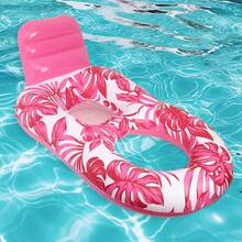 1 pieza Silla flotante inflable con forma de hoja, tumbona inflable multifuncional portátil para piscina, tabla flotante inflable para piscina, artículos esenciales de playa, accesorios de playa - Rojo - Ver 5