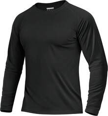 Boladeci Men's UPF 50 Sun Protection UV SPF Shirts Long Sleeve Lightweight Quick Dry Swim T-Shirts Rash Guard - Black - View 1