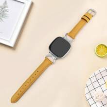 Damen-Lederarmband für Fitbit Versa 4/Versa 3/Sense 2/Sense – C-förmige Schnalle in Gold mit Diamanten – bequemes, schweißfestes, schmales Armband – stilvolle, modische Farben – passt für Handgelenke mit einem Umfang von 5,5–8,3 Zoll, perfekt für Business/Verabredungen/Hochzeiten/Partys/den Alltag – ideales Geschenk für Damen, hochwertiges Ersatzarmband-Zubehör