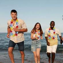 AFYPRTY Set de 10 leis hawaianos, leis aloha de luau, perfectos para disfraces hawaianos elegantes, suministros para fiestas con temática de playa, regalos de decoración tropical, accesorios de decoración para fiestas con temática hawaiana en la piscina para adultos