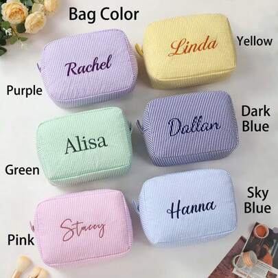Custom Children's Bag, Custom Embroidered Clutch, Personalized Embroidered Cosmetic Bag, Bridesmaid Gift, Bridal Party Gift, Cosmetics Organization Bag, Wedding Party Gift, Ladies Toiletry And Cosmetic Organizer, Multi-Functional, Ornamental, Letter, Stylish, Modern, Colorful, Cute, Adorable, Casual, Custom, Personalised, Unique, Customized, Ideal Gifts For Him, Ideal Gifts For Her, Easy Comfort, Birthday Gift, Christmas Gift, Forever Love, Mother's Day Gift