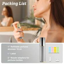 Squway 1PCS 10ml Travel Perfume Atomizer Refillable, Bottom-Filling, Portable Fragrances Cologne Spray Bottle Empty, 0.34oz Travel Sprayer Perfume For Women, Men, Gift (Gold)