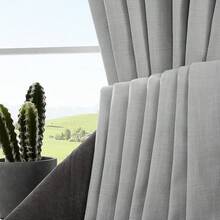 Sheer Curtains 84 Inches Long, White Curtains Living Room 2 Panels Set, Linen Curtains Window Privacy With Filtering (W52 X L84 Inch, Linen), Home Decor - 烏木灰 - 查看 5