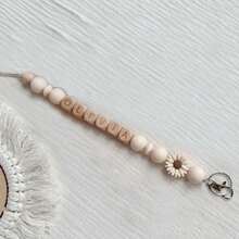 [Custom-Made] 1pc Daisy Handmade Wooden Beads Keychain/Bag Chain Personalized Mother's Day Gift Christmas Gift Girl's Gift Lanyard - Multicolor - View 33